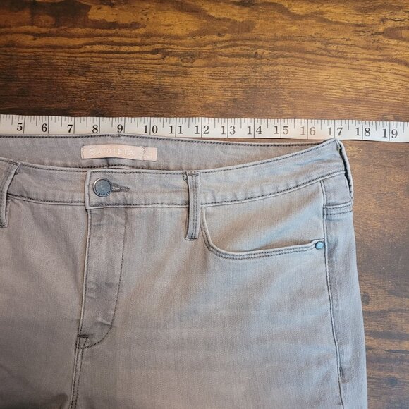 Athleta Jeans Size 16 Sculptek Skinny Crop Mid Rise Kenai Wash Gray Stretch - Picture 7 of 12